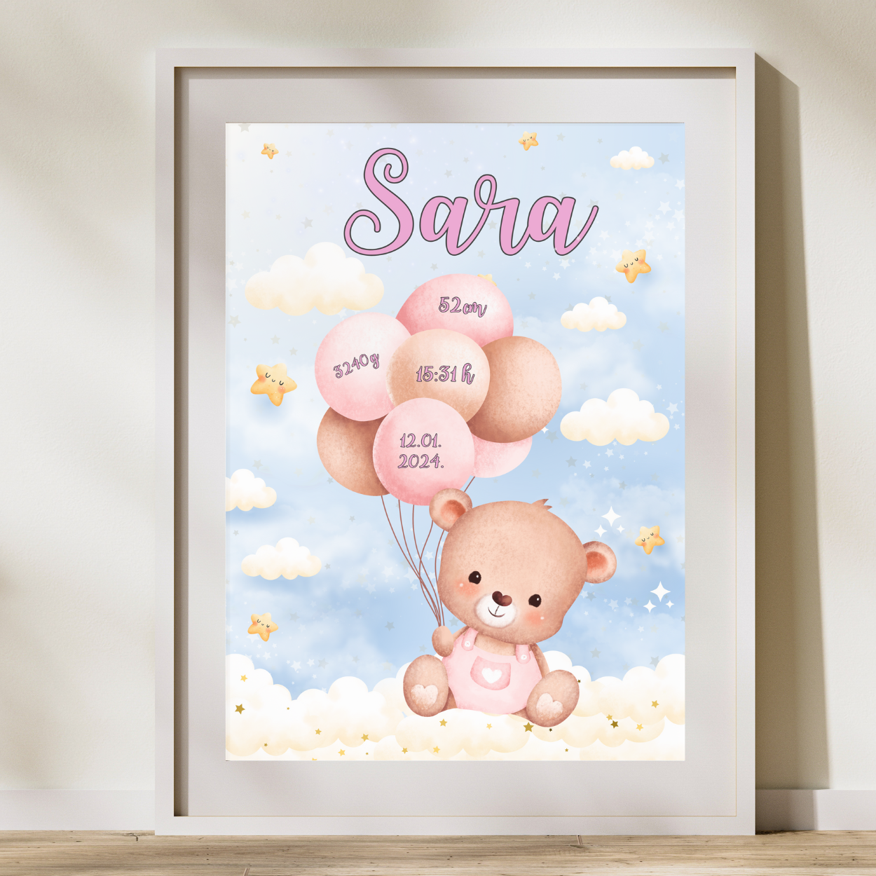 poklon u rodilište za mamu i bebu personalizirani poster poklon okvir za rođenje dostava u rodilište najmlađe unikat personalizirano po tvojim željama ideje za krštenje babinje