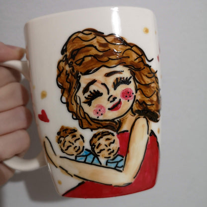 personalizirana mamina šalica šalica s motivom po želji personalizirana ručno oslikana šalica poklon za mamu i bebu mame unikat personalizirani